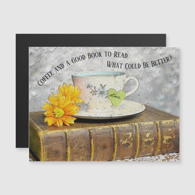 Tidpunkt för vaccinationskaffe och Bra Bok att läs (Fram/baksida)