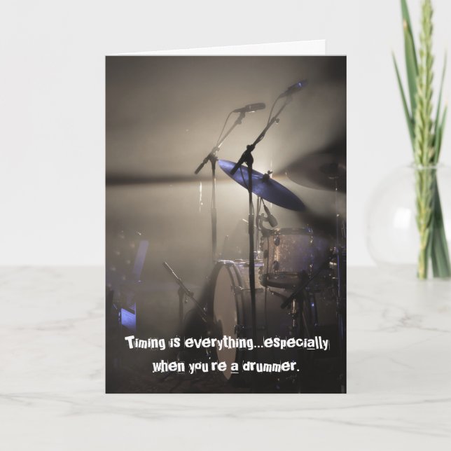 Tidpunkten är Allt Drummer Birthday Card Kort (Framsida)