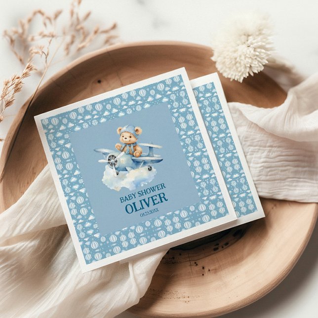 Tidpunkten för utbränt björnblått Flygplan sjunker Pappersservett (Skapare uppladdad)