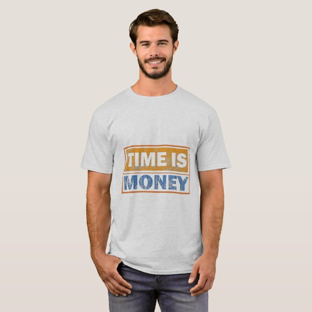 Tids är Pengar Motiverande Herr T-Shirt (Hel framsida)