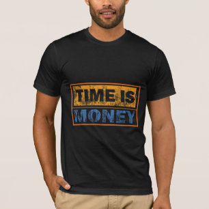 Tids är pengar Svart Grafisk Herr T-Shirt