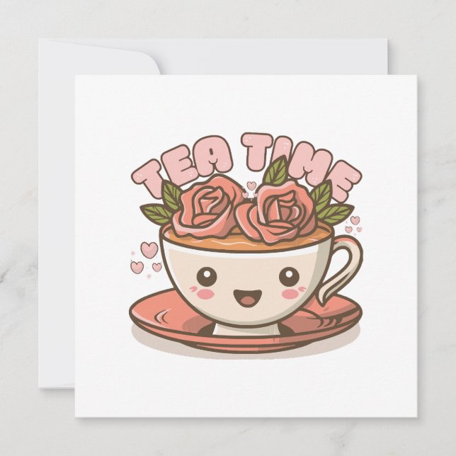 Tids för Te Rosa Te Kawaii Inbjudningar (Framsida)