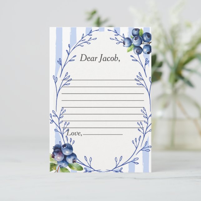 Tids kapsel dikt  Blåbär  Svarskort Inbjudningar (Stående Fram)