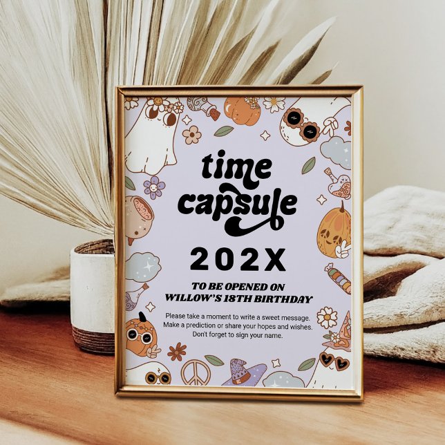 Tids kapsel Groovy Kuslig Halloween Födelsedag Poster (Skapare uppladdad)