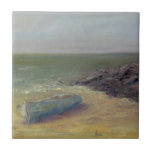 Tids rullning in - Båt på kusten Kakelplatta<br><div class="desc">Tide rullar in av Marilyn Wendling. Småvilan som vinkart.</div>