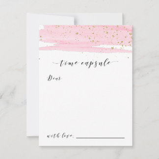 Tidsadapterkort för Rosa av vattenfärg och Guld Gn