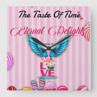 "Tidsåtgång" Fyrkantig Klocka