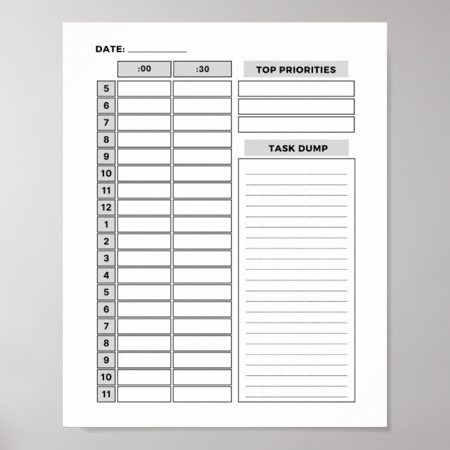 Tidsboxning (PLANNER) Poster (Framsidan)