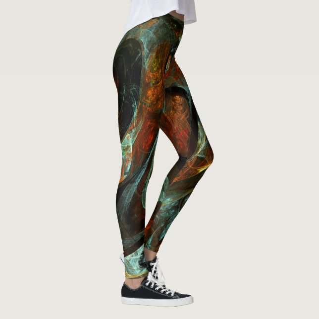 Tidsdelad Abstrakt Art Leggings (Höger)