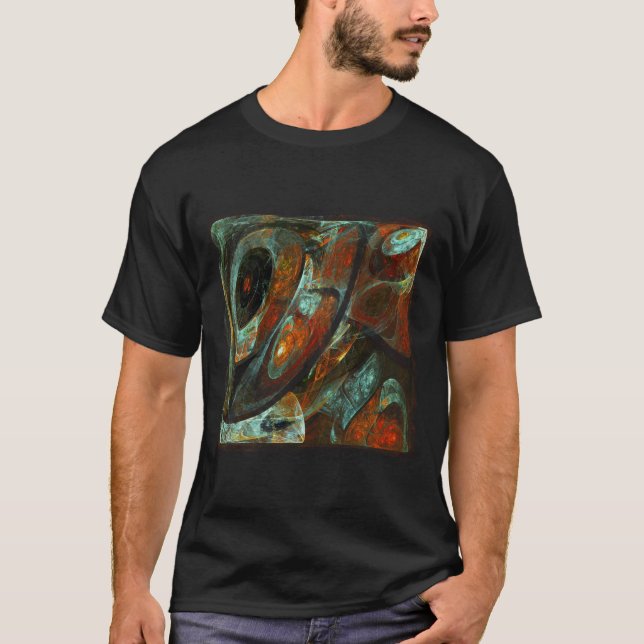 Tidsdelad Abstrakt Art T Shirt (Framsida)
