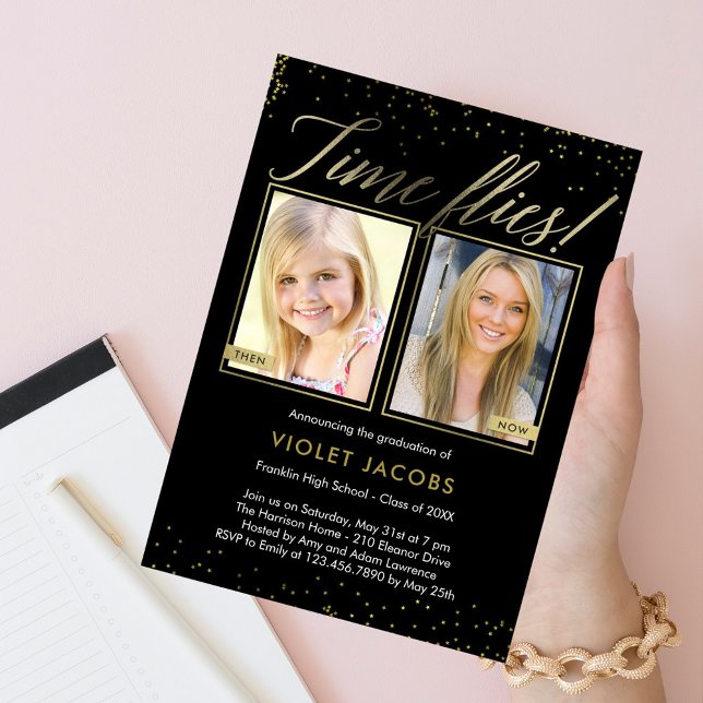 Tidsfluktuationer - EDITABLE FÄRG Studenten-inbjud Inbjudningar (Skapare uppladdad)