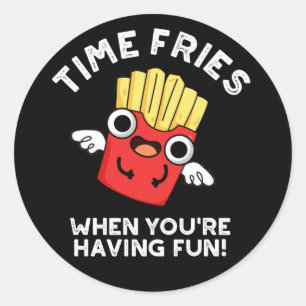Tidsflykt när du har Roligt Food Pun Mörk BG Runt Klistermärke