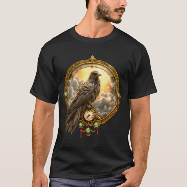 Tidsförvaringskråka – gotiskt urverk t shirt (Framsida)