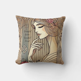 Tidsfri Elegant Vintage Dam - Gracsible Skriv ut Kudde