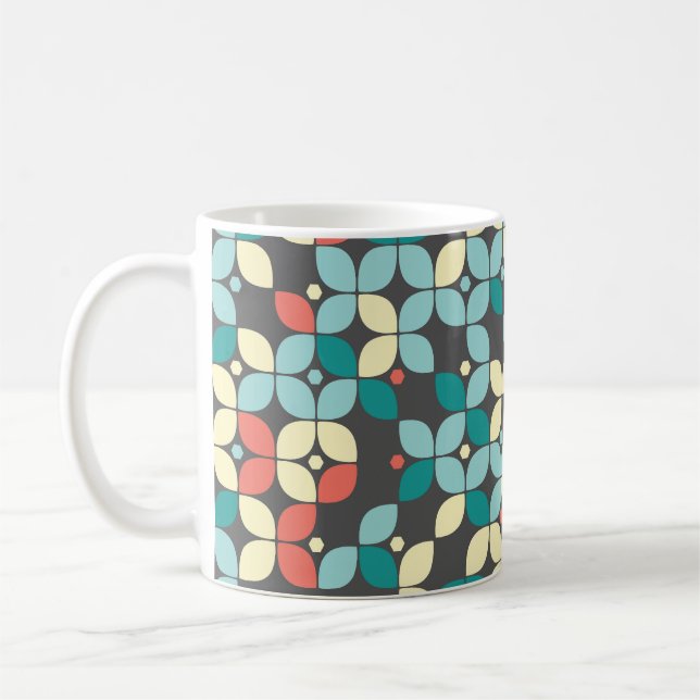 Tidsfri geometrisk sömlös mönster, abstrakt desi kaffemugg (Vänster)