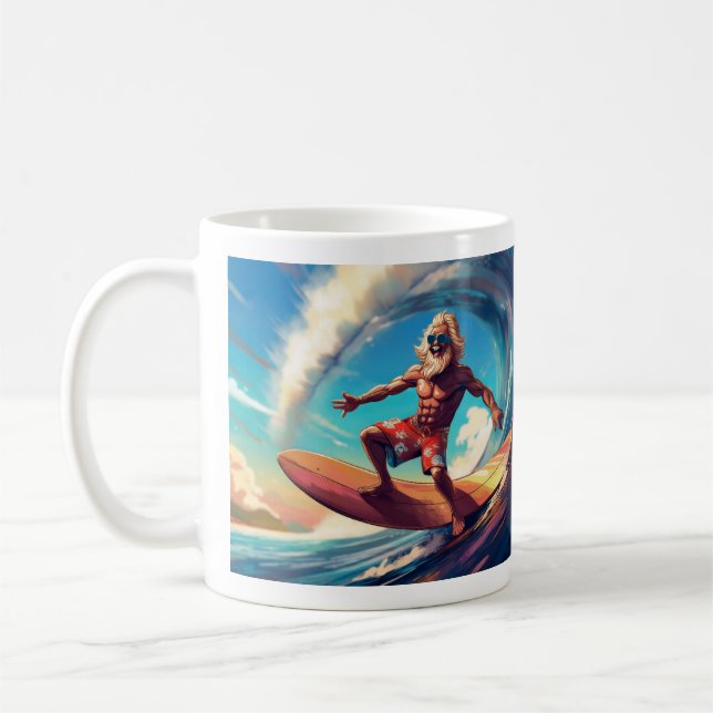 Tidsfri Surfing Spirit: Senior Wave Rider Kaffemugg (Vänster)