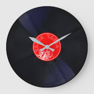 Tidsfria meloder: Vinyl Record Large Clock Stor Klocka