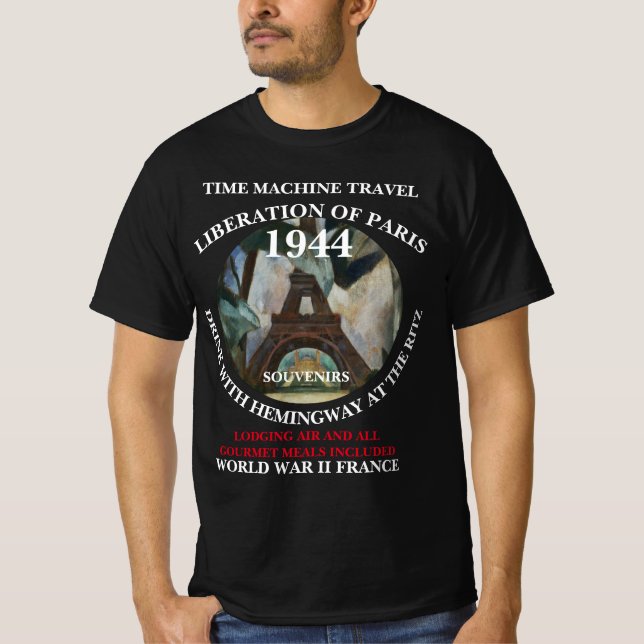 TIDSFRISLÄPPANDE AV PARIS DRINK FRÅN MASKIN T SHIRT (Framsida)