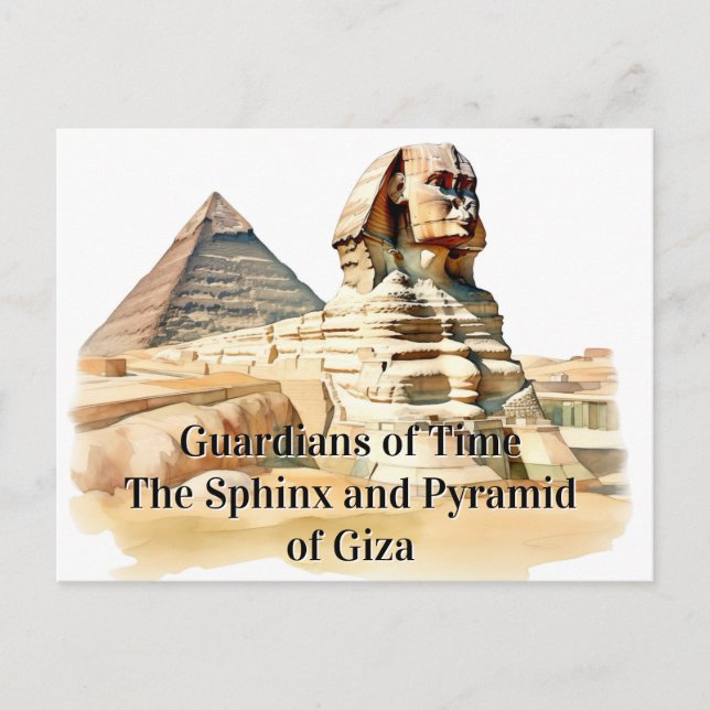 Tidsfrister: Giza Sphinx och Giza Pyramid Vykort (Framsida)