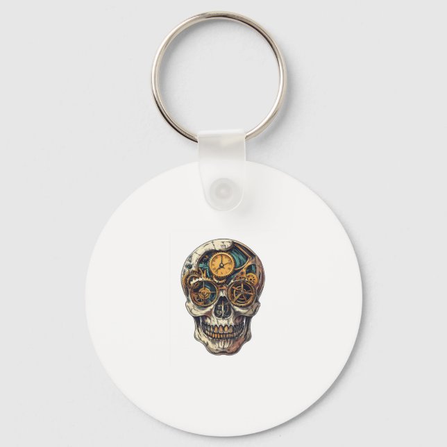 Tidshållare för Skull och klocka Nyckelring (Framsida)