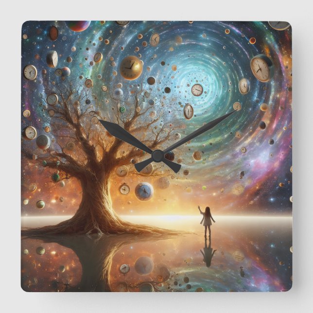 Tidshållargrova Fyrkantig Klocka (Framsida)