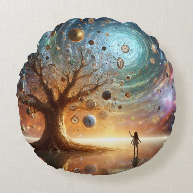 Tidshållargrova Rund Kudde (Framsidan)