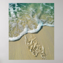 Tidshäst alla sår - Fotavtryck i Sand Poster