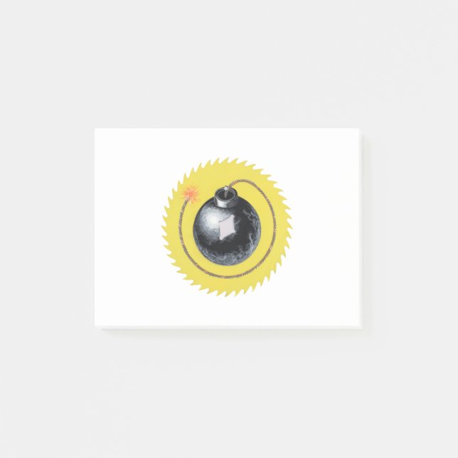 Tidsinställd bombbränning post-it block (Framsida)