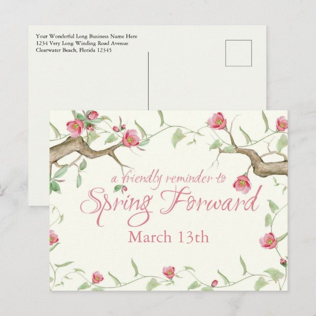 Tidsinställd påminnelse för sommartid - vykort (Fram/baksida)