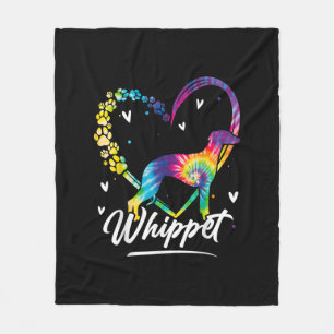 Tidsinställd titel Dye Rainbow Hund älskare Gift T Fleecefilt