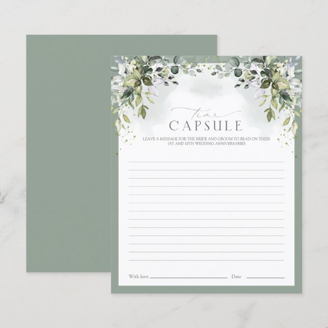 Tidskapsel Dusty Blue Eucalyptus Spelspel (Fram/baksida)