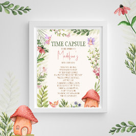 Tidskapsel Fairy Enchanted Forest 1 Birthday Poster