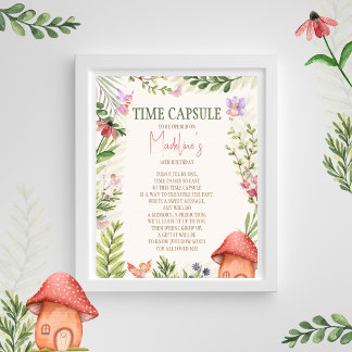 Tidskapsel Fairy Enchanted Forest 1 Birthday Poster