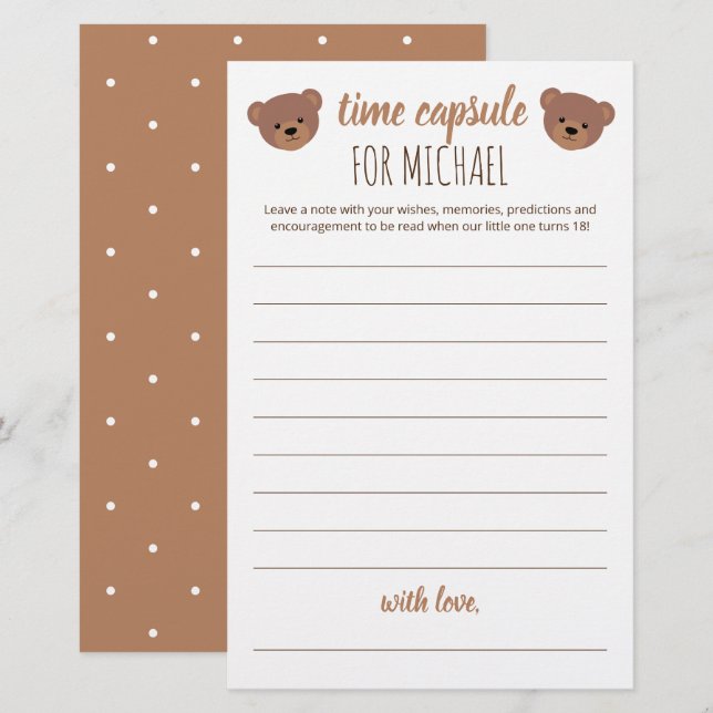 Tidskapsel för babyskor och födelsedagar (Fram/baksida)