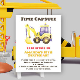 Tidskapsel för byggtruck 1-årsdag poster