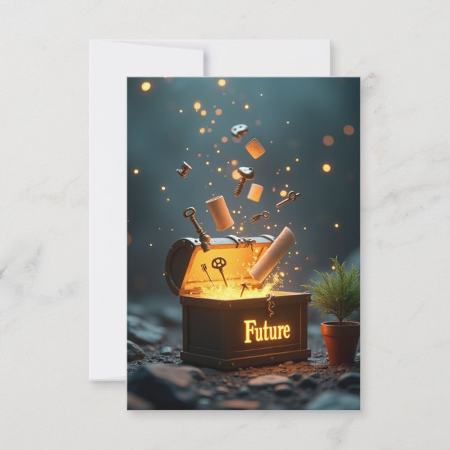 Tidskapsel för ditt framtida meditortkort inbjudningar (Framsida)