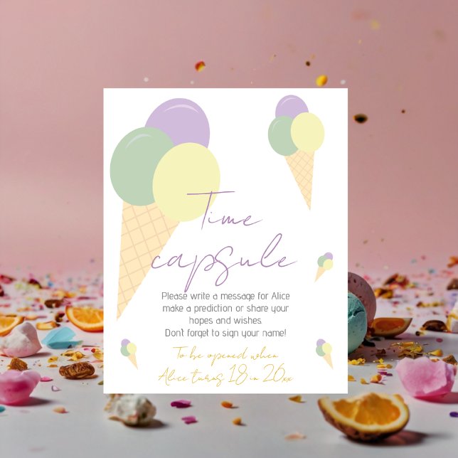 Tidskapsel för Födelsedagsfest av iskräppsten Cone Poster (Skapare uppladdad)
