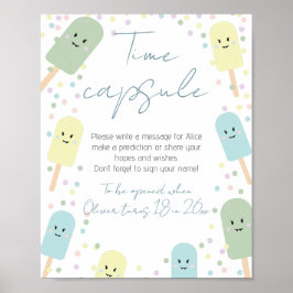 Tidskapsel för Födelsedagsfest av iskräppsten Cone Poster