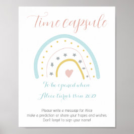 Tidskapsel för Födelsedagsfest av vattenfärg för r Poster