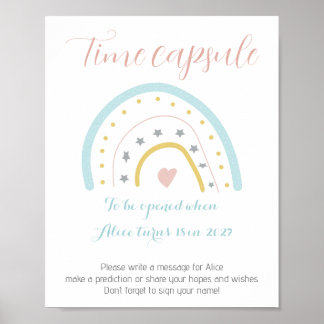 Tidskapsel för Födelsedagsfest av vattenfärg för r Poster