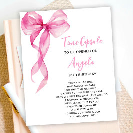 Tidskapsel Rosa Bow Girls 1:a födelsedag Poster