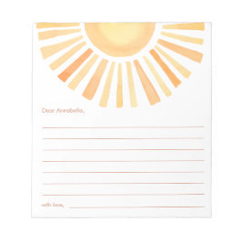 Tidskapskapsel Boho sunshine sol gult orange Anteckningsblock