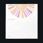 Tidskapskapsel Boho sunshine sol gult rosa Anteckningsblock<br><div class="desc">Om du vill göra en mer avancerad anpassning av den här designen väljer du bara knappen "Redigera med Design Verktyg" ovan!</div>