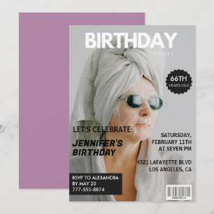 Tidskrift Stilfull Foto 66-årsdag inbjudningar