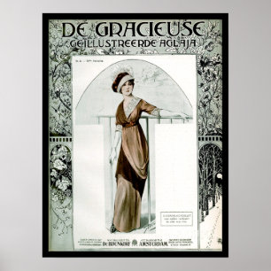 Tidskriften för mode för KRW-vintage 1907 täcker Poster