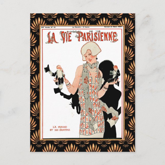 Tidskriften La Vie Parisienne 1920-talet täcker Vykort (Framsida)