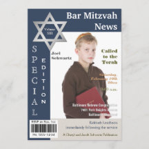 Tidskriften täcker den stilpubMitzvah inbjudan