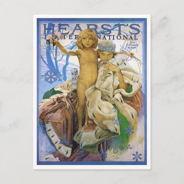 Tidskriftsomslag, Alphonse Mucha Vykort (Framsida)
