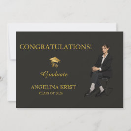 Tidskriftsomslag Svart Guld Examen Fest Inbjudan