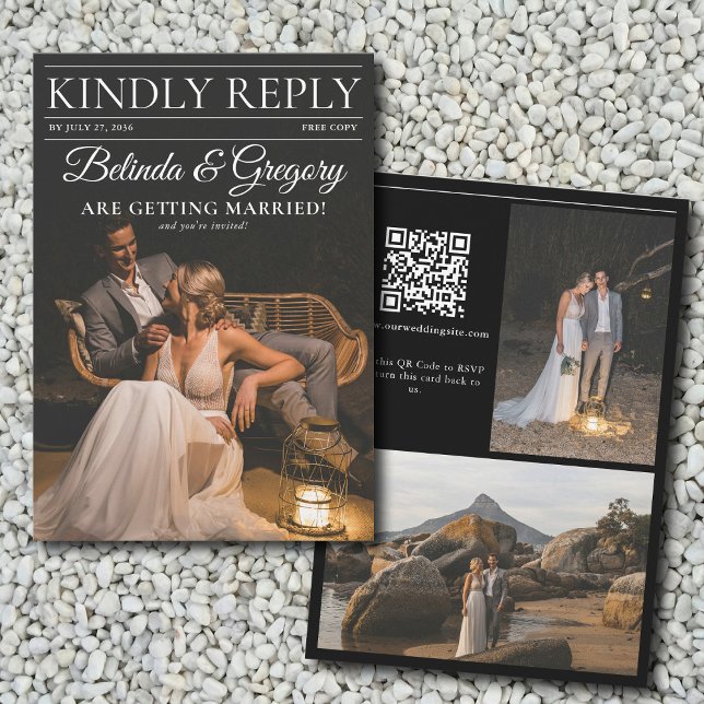 Tidskriftsredaktionell tidning Bilder Bröllop Tilläggskort (Magazine Editorial Newspaper Photos Wedding Enclosure Card)